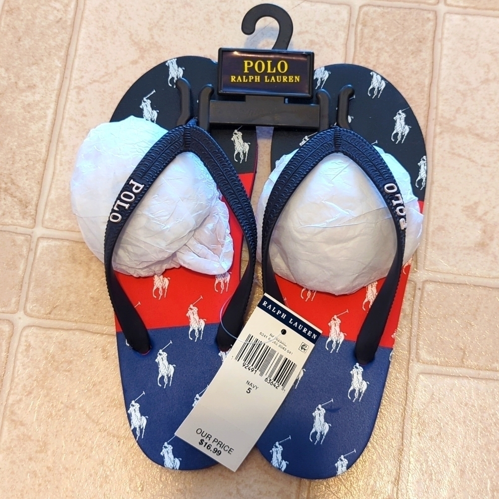 Polo Ralph Lauren flip flops.